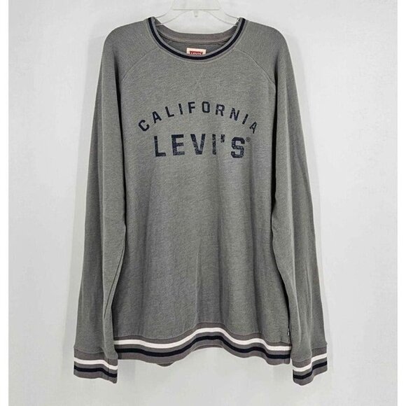 Levi's Other - Levis California Big Logo Spellout Pullover Crewneck Gray Sweatshirt Sz XXL